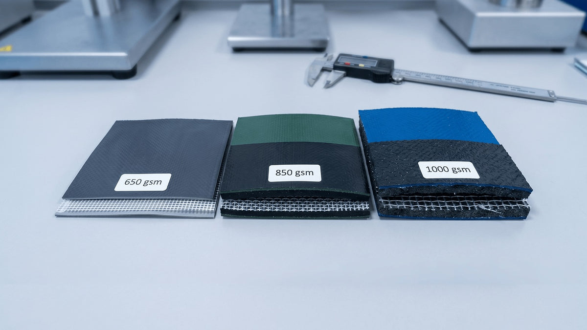 PVC-Coated Fabric for Water Tanks: What 650 gsm, 850 gsm and 1000 gsm Actually Mean