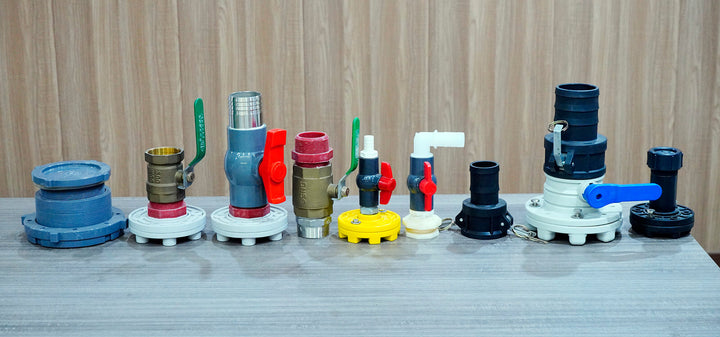 Custom water bladder fittings - BSP and Camlock connections for industrial water tanks