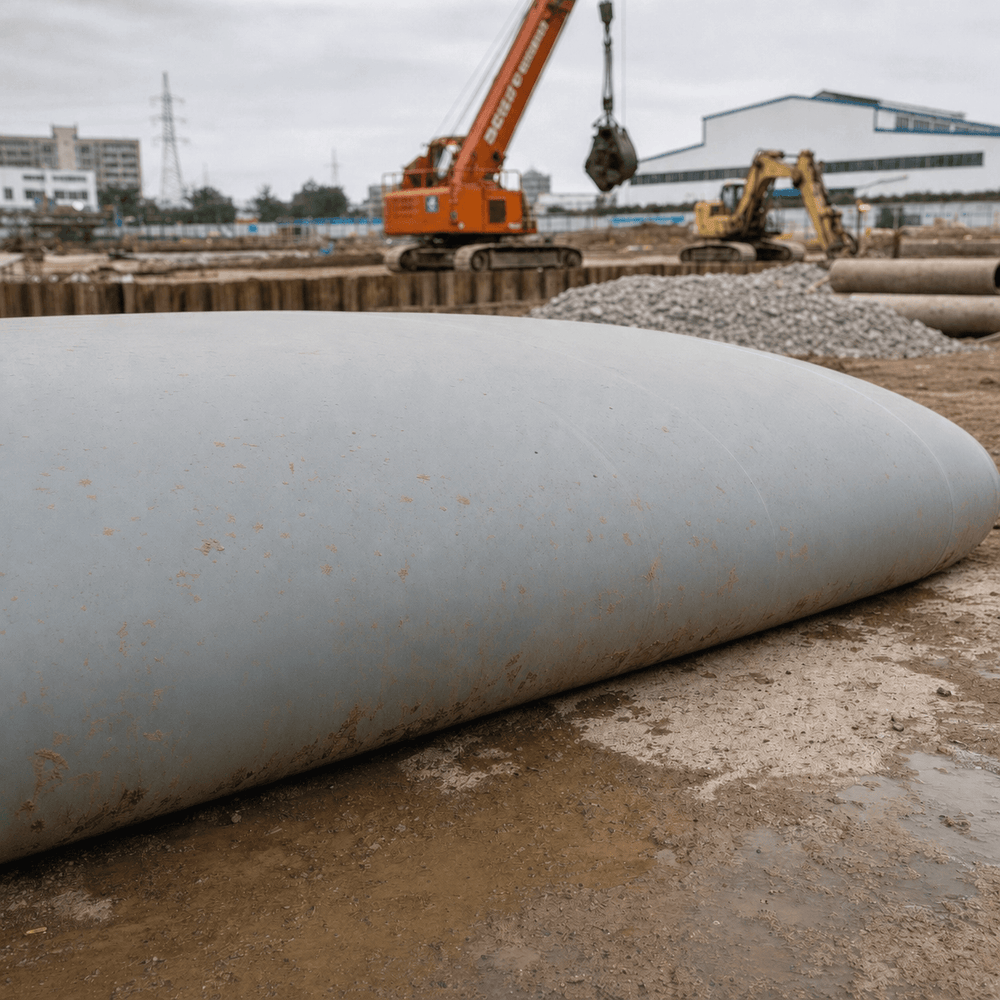Flexible water tank used on a construction site