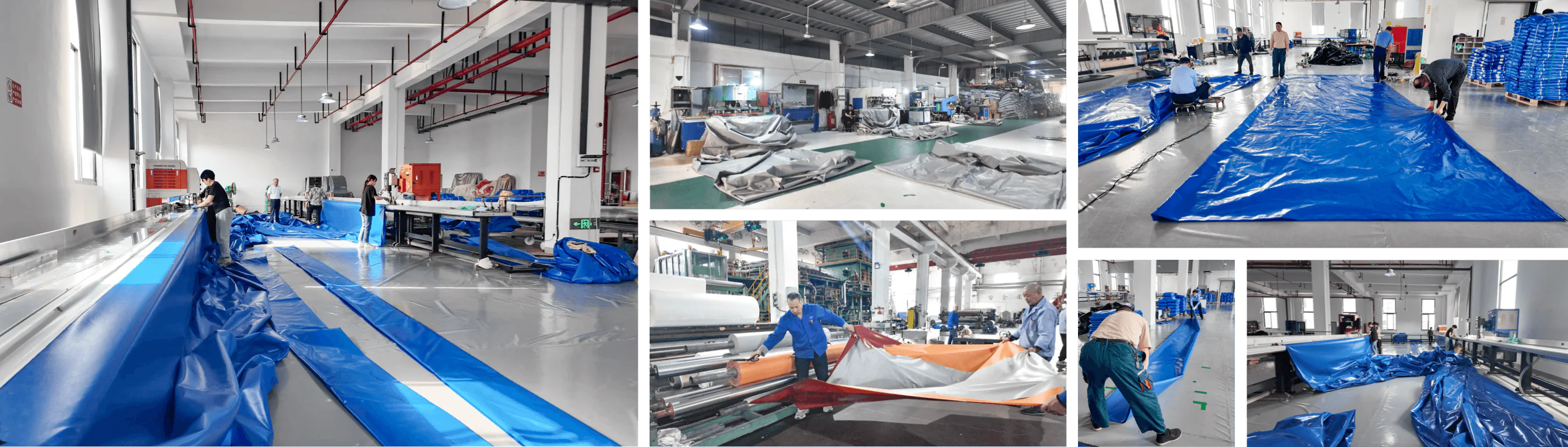 ZolinWorks factory team cutting, welding, and assembling flexible tanks